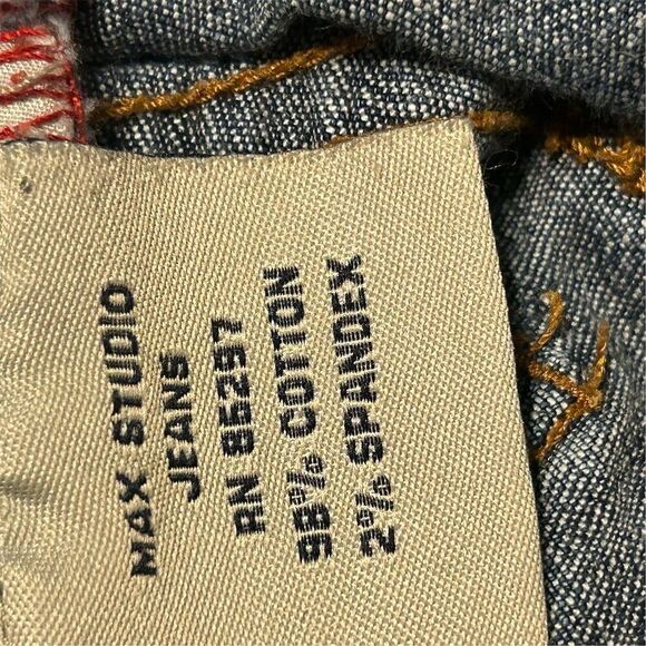 Max Studio Women's Ankle Jeans Size 12 Blue Dark Wash Cuffed Hem - Picture 14 of 15